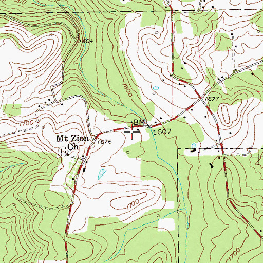 Topographic Map of Deer Run School (historical), PA