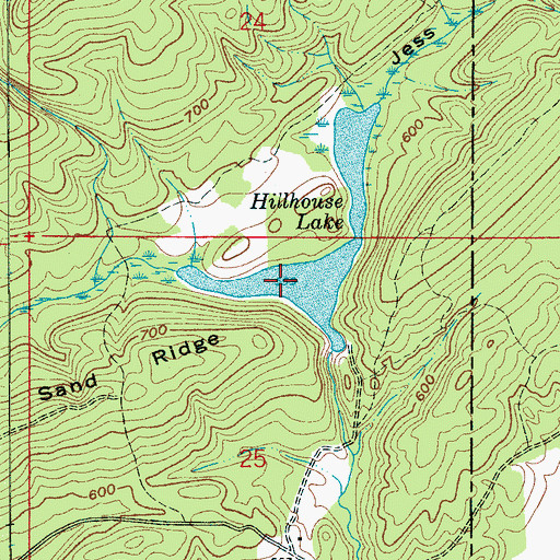 Topographic Map of Hillhouse Lake, AL