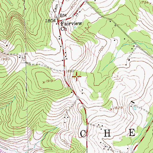Topographic Map of Fairview School (historical), PA