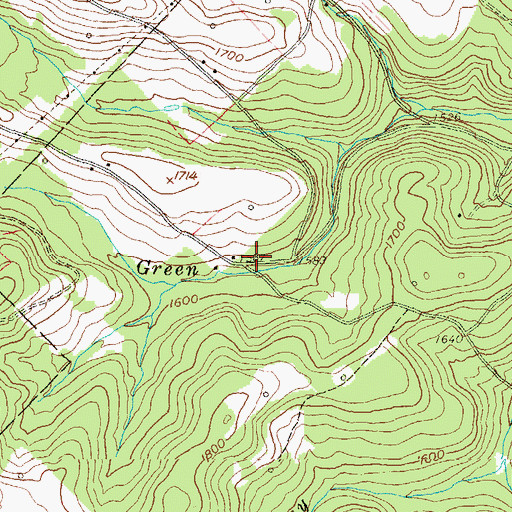 Topographic Map of Green Run School (historical), PA