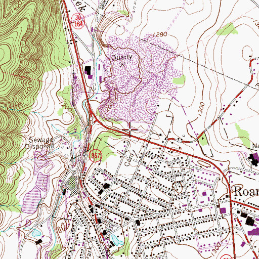 Topographic Map of Rodman, PA