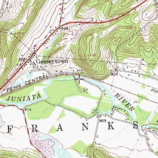 Topographic Map of White Bridge, PA