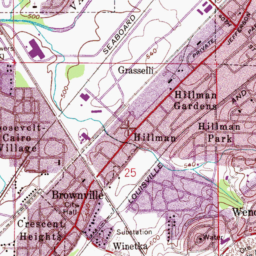 Topographic Map of Hillman, AL
