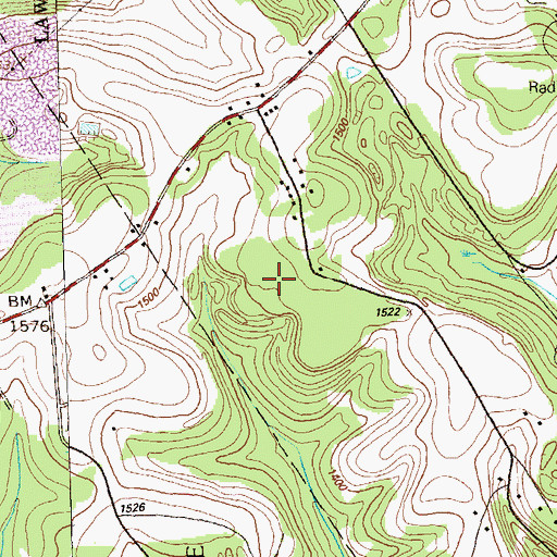 Topographic Map of Oshaniter Post Office (historical), PA