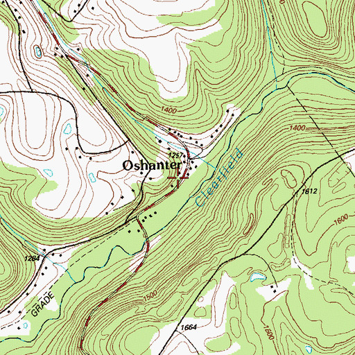 Topographic Map of Mitchells, PA