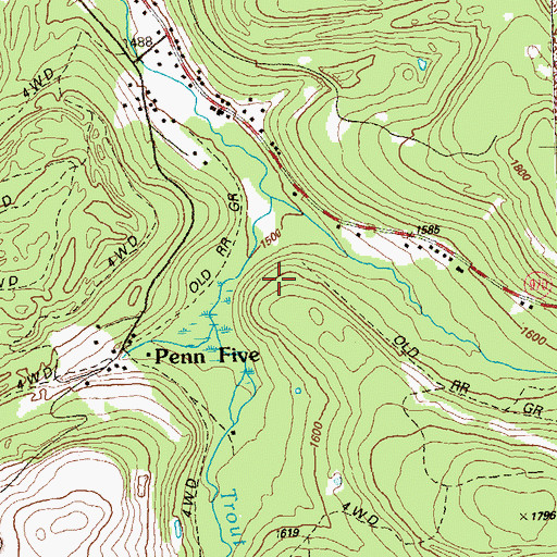 Topographic Map of Jimtown, PA