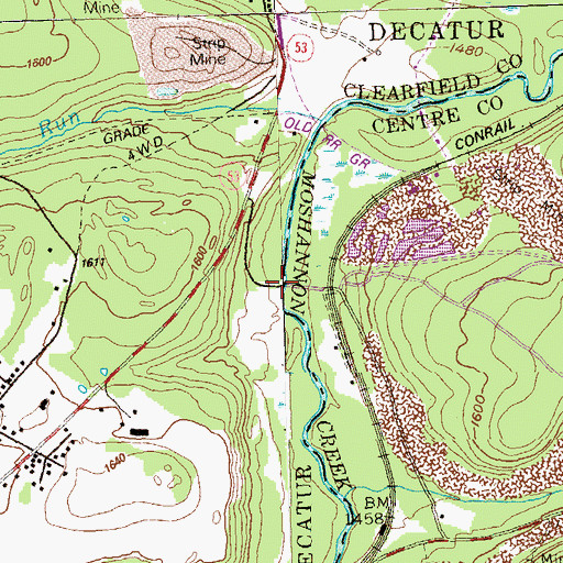 Topographic Map of Donegal, PA