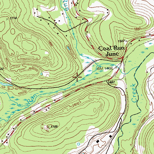 Topographic Map of Beaverton, PA