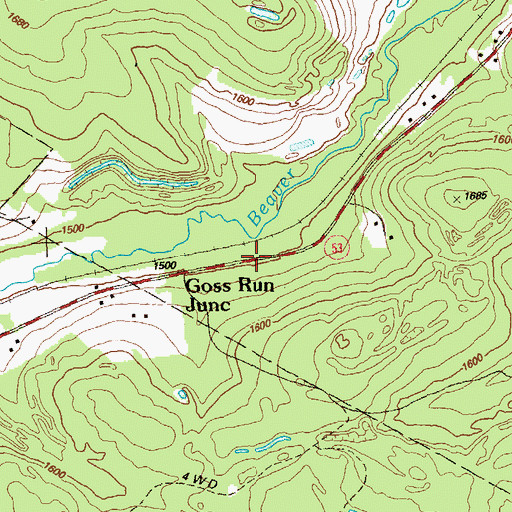 Topographic Map of Moshannon, PA