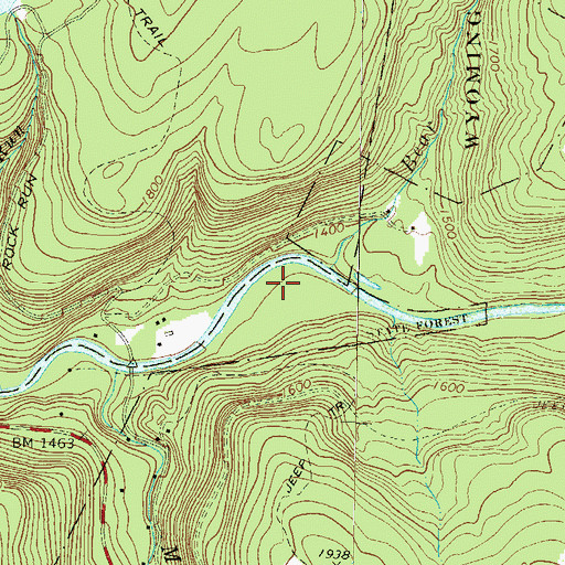 Topographic Map of Haystacks, PA