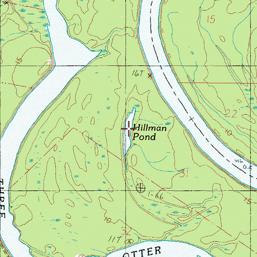 Topographic Map of Hillman Pond, AL