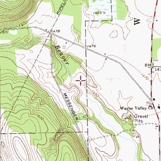 Topographic Map of Titus Bog, PA