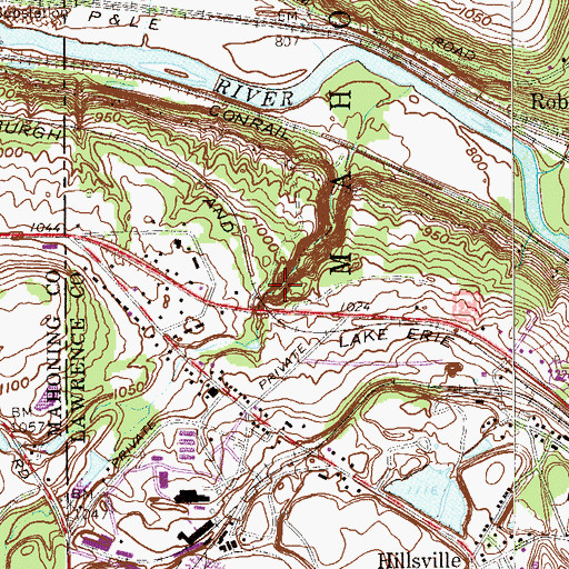 Topographic Map of Quakertown Falls, PA