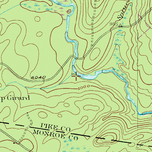 Topographic Map of Snow Hill Falls, PA