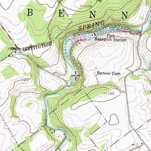 Topographic Map of Benner Spring, PA