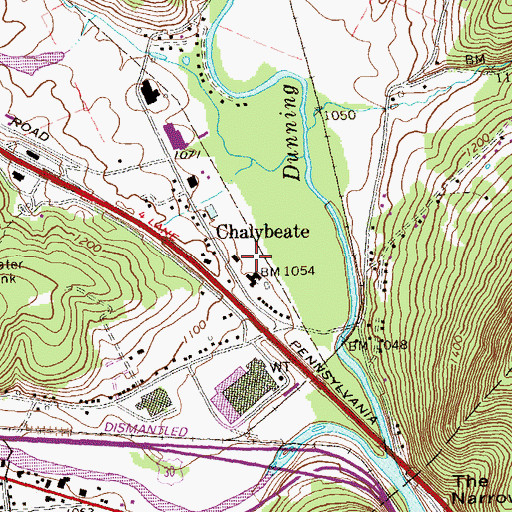Topographic Map of Chaltbeate Spring, PA