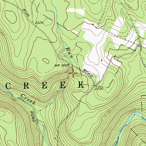 Topographic Map of Cole Run Falls, PA