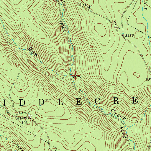 Topographic Map of Blue Hole, PA