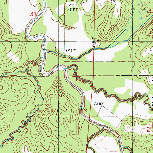 Topographic Map of Hills Creek, AL