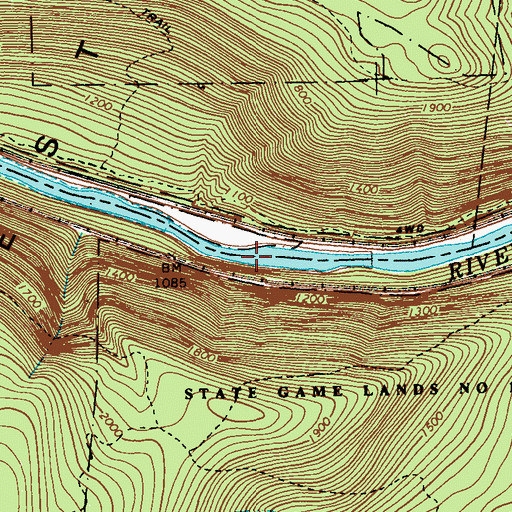 Topographic Map of Conemaugh Water Gap, PA