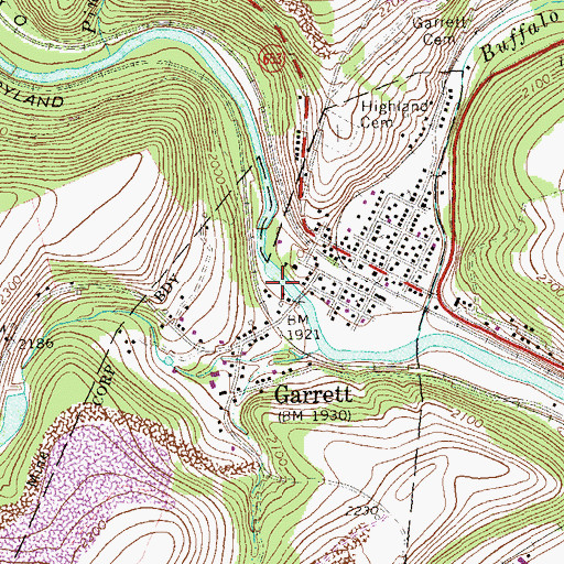 Topographic Map of Casselman Gorge, PA