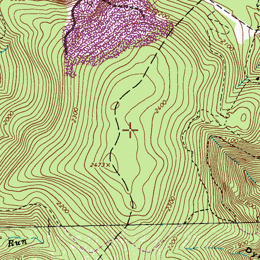 Topographic Map of Bear Rocks, PA