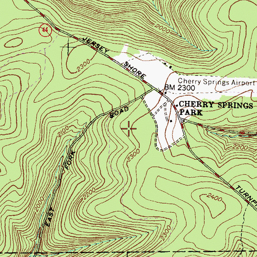 Topographic Map of Cherry Springs Scenic Area, PA