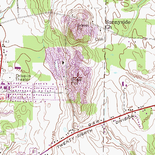 Topographic Map of Conneaut Lake Kame, PA