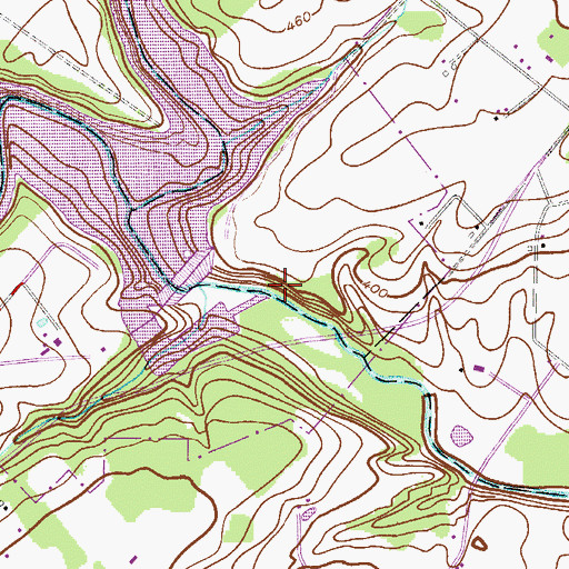 Topographic Map of Sentinal Rock, PA
