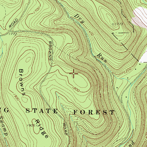 Topographic Map of Browns Vista, PA