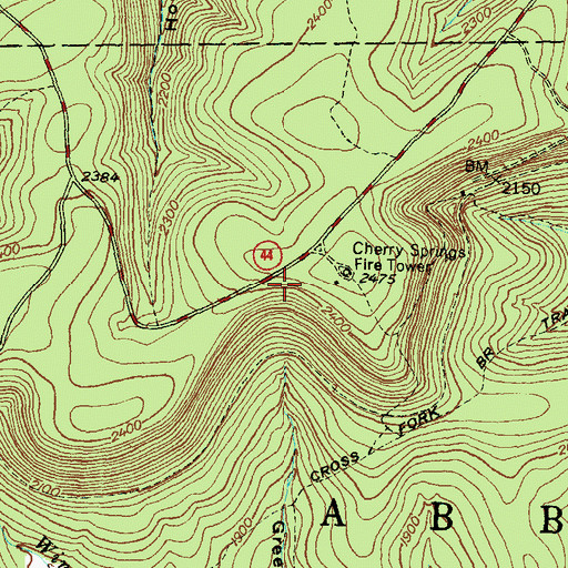 Topographic Map of Cherry Springs Vista, PA