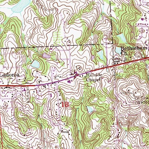 Topographic Map of Hillside Chapel, AL