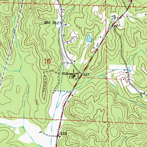 Topographic Map of Hilltop Church, AL
