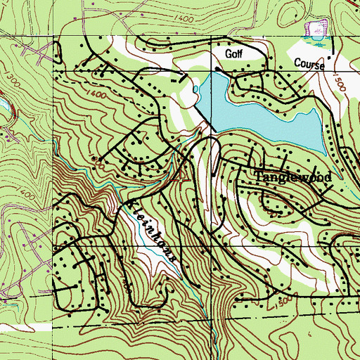 Topographic Map of Tanglewood Estate, PA