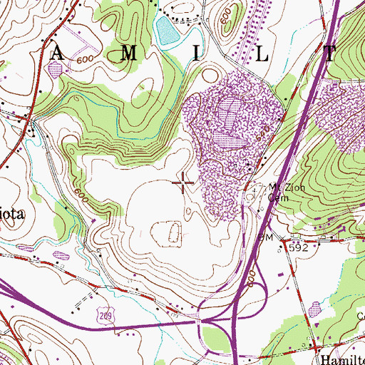 Topographic Map of Kellersville Esker, PA