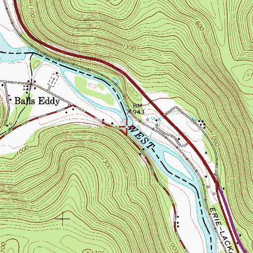 Topographic Map of Overlook Cliff, PA