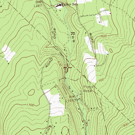 Topographic Map of Flat Rock, PA