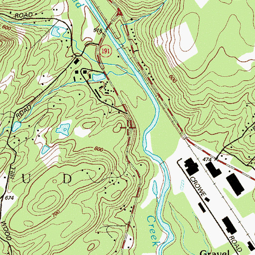 Topographic Map of Centerfield Coral Reef, PA