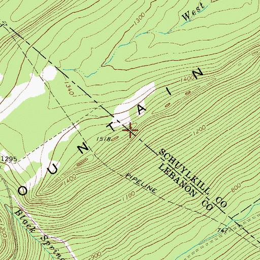 Topographic Map of Chinese Wall, PA