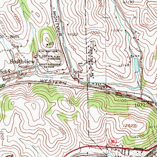 Topographic Map of Millers Run, PA