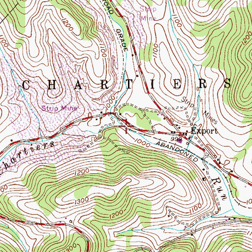 Topographic Map of Westland Run, PA