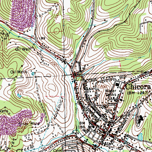 Topographic Map of Millerstown, PA