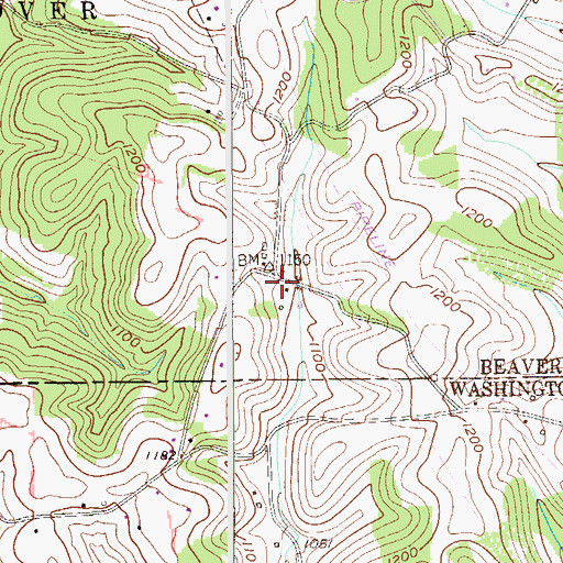 Topographic Map of Comettsburg, PA