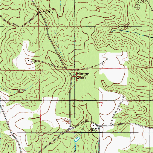 Topographic Map of Hinton Cemetery, AL