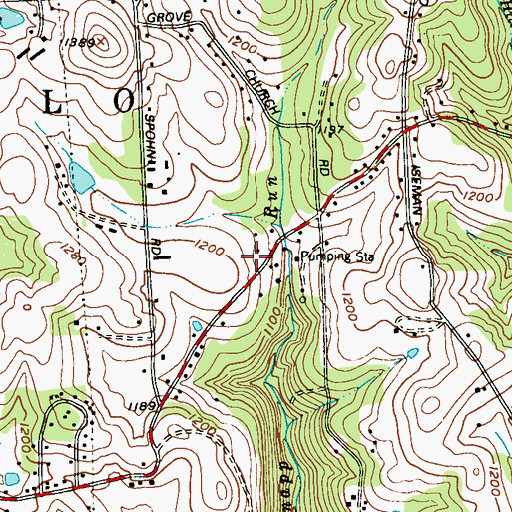 Topographic Map of Van Dykes, PA