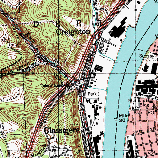 Topographic Map of Hites, PA