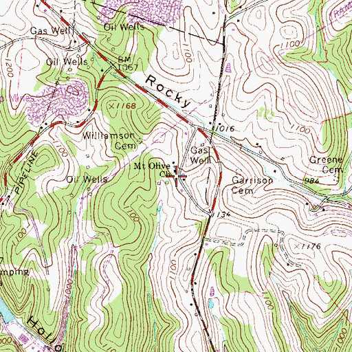 Topographic Map of Wiley, PA