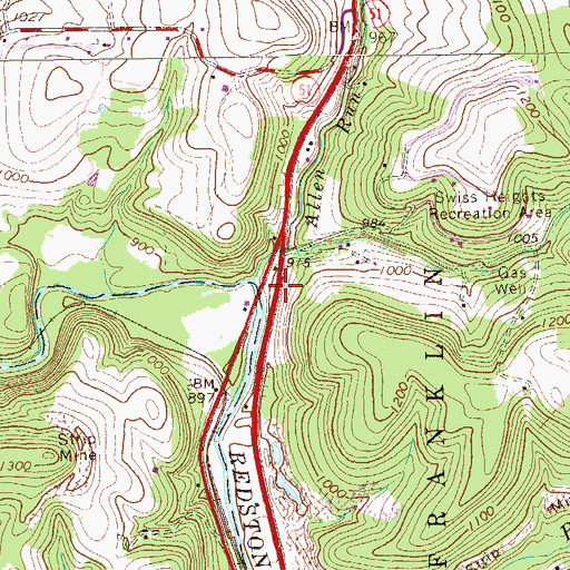 Topographic Map of Rothruck, PA