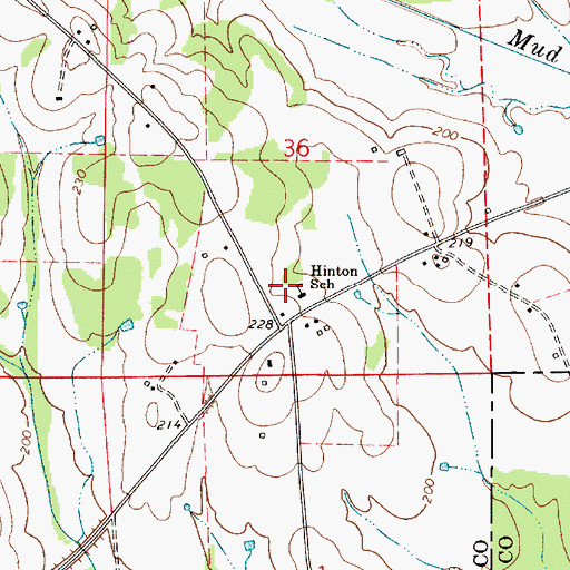 Topographic Map of Hinton School, AL
