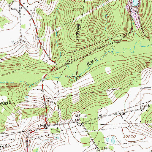 Topographic Map of Sanders Run, PA